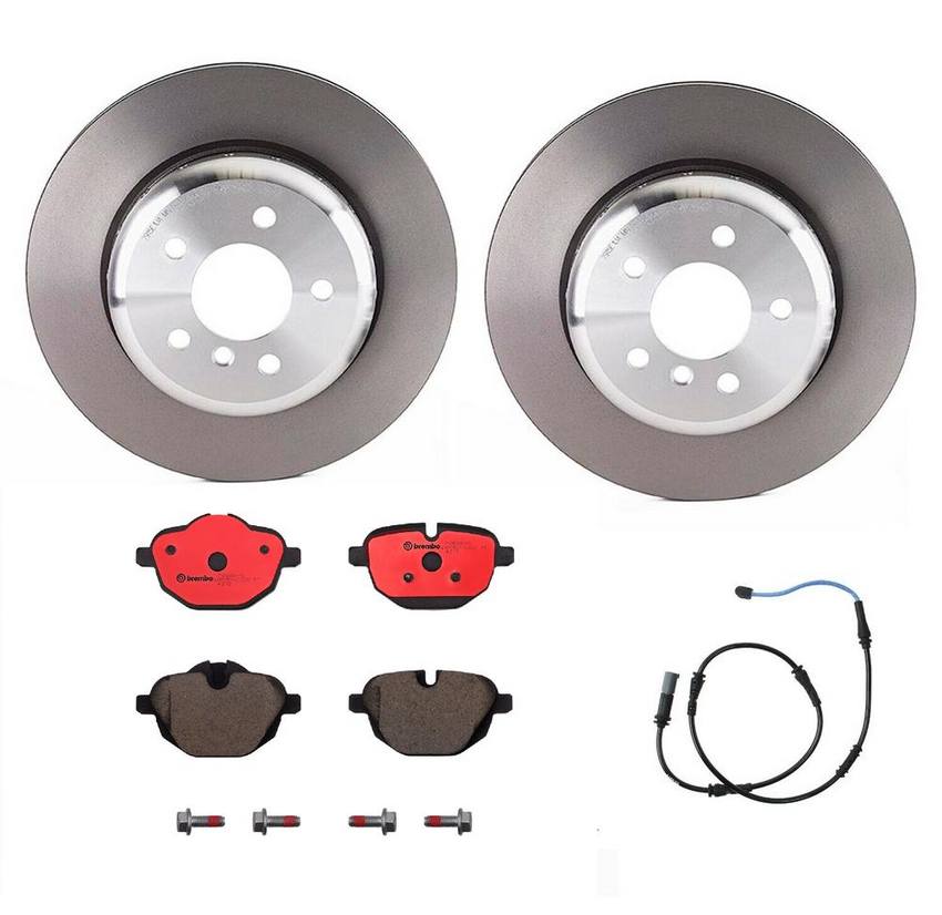 BMW Brake Pad and Rotor Kit Rear 330mm Ceramic Brembo BM1536141KIT